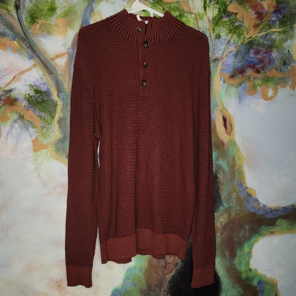 Mens St. Johns Bay Outdoor Thermal Style Sweater with Buttons